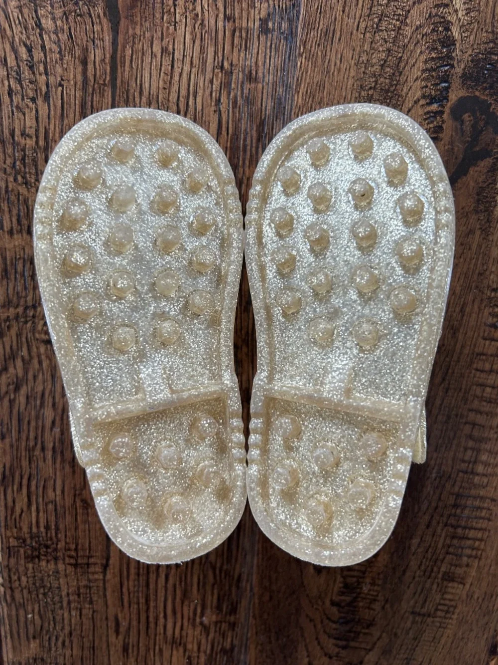 Gap Girls Glitter Gold Jelly Sandals Size 6
